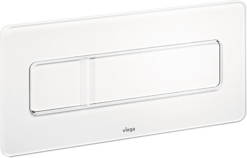 Immagine di Viega VISING FOR MORE 105 placca di comando per wc finitura vetro bianco/bianco traffico 758820