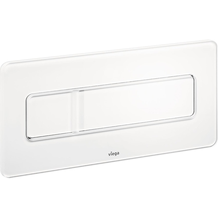 Immagine di Viega VISING FOR MORE 105 placca di comando per wc finitura vetro bianco/bianco traffico 758820