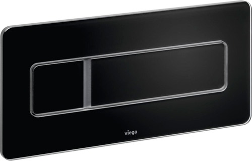Immagine di Viega VISING FOR MORE 105 placca di comando per wc finitura vetro parsol/nero 758837