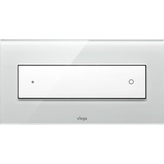 Immagine di Viega VISING FOR STYLE 12 placca di comando per wc finitura vetro trasparente/grigio chiaro con tasto in materiale plastico bianco alpino 690595