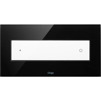Immagine di Viega VISING FOR STYLE 12 placca di comando per wc finitura vetro parsol/nero con tasto in materiale plastico bianco alpino 690625