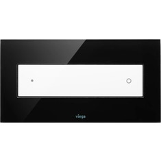 Immagine di Viega VISING FOR STYLE 12 placca di comando per wc finitura vetro parsol/nero con tasto in materiale plastico bianco alpino 690625