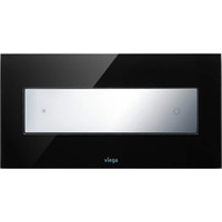 Immagine di Viega VISING FOR STYLE 12 placca di comando per wc finitura vetro parsol/nero con tasto in materiale plastico cromato 690632