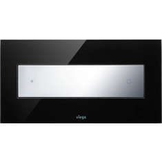 Immagine di Viega VISING FOR STYLE 12 placca di comando per wc finitura vetro parsol/nero con tasto in materiale plastico cromato 690632