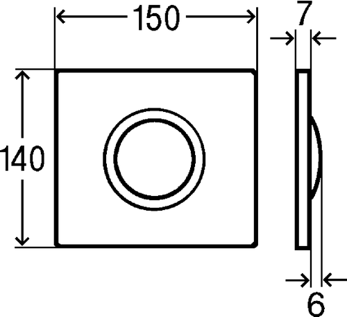 Immagine di Viega VISING FOR STYLE 10 placca di comando per orinatoi finitura acciaio inox 721787