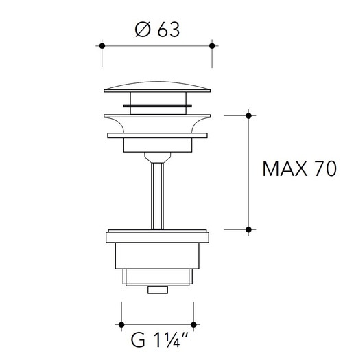 Immagine di Flaminia X1 piletta Stop&Go, finitura acciaio spazzolato PLX