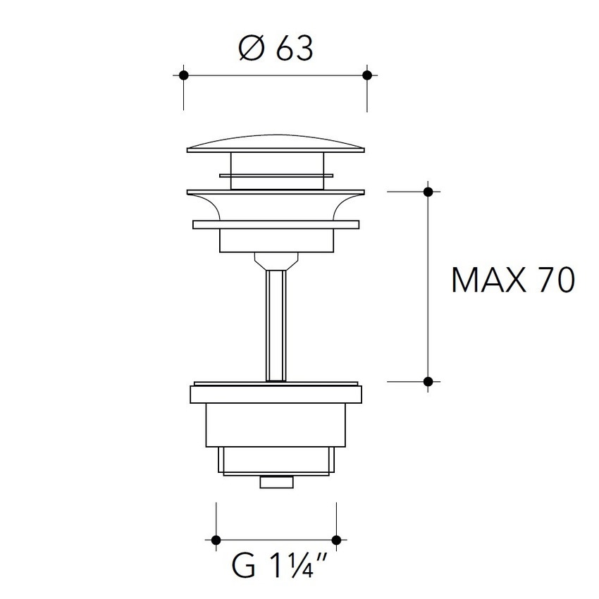 Immagine di Flaminia X1 piletta Stop&Go, finitura acciaio spazzolato PLX
