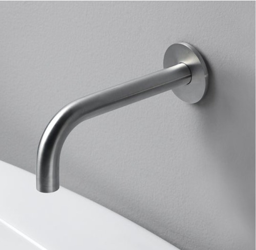 Immagine di Flaminia X1 bocca di erogazione a parete, finitura acciaio spazzolato X12562