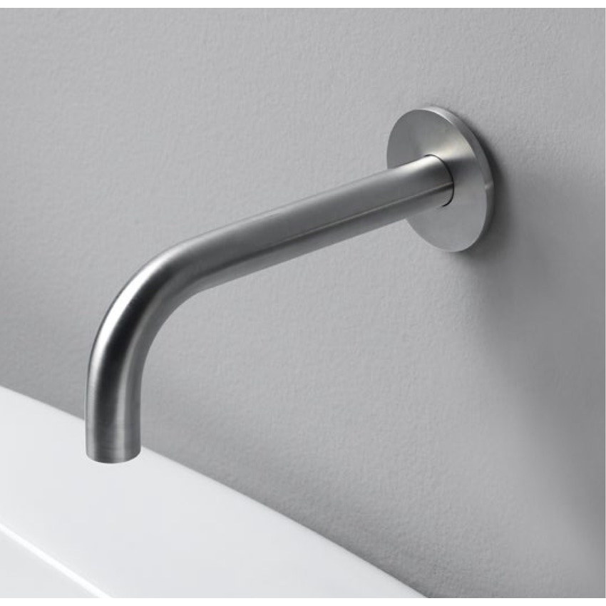 Immagine di Flaminia X1 bocca di erogazione a parete, finitura acciaio spazzolato X12562