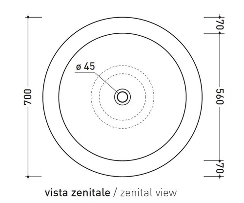 Immagine di Flaminia FONTE FONTANA 70 lavabo da appoggio 70 cm, e colonna, colore bianco finitura lucido FN70L+FN70C