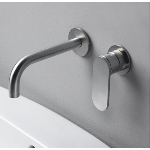 Immagine di Flaminia X1 miscelatore monocomando per lavabo ad incasso con bocca di erogazione, finitura acciaio spazzolato X13059
