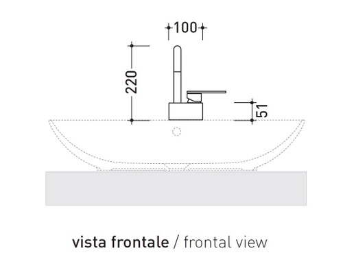 Immagine di Flaminia X1 miscelatore monocomando per lavabo, finitura acciaio spazzolato X13055