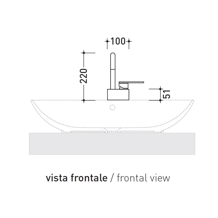 Immagine di Flaminia X1 miscelatore monocomando per lavabo, finitura acciaio spazzolato X13055