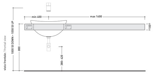 Immagine di Flaminia IO mensola L.150 P.55 con foro centrale per lavabo IO60 (art. IO4260), finitura rovere moro IO60M2RM