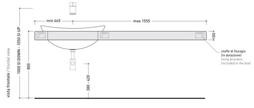 Immagine di Flaminia IO mensola L.150 P.55 con foro centrale per lavabo IO75 (art. IO4275), finitura rovere moro IO75M2RM