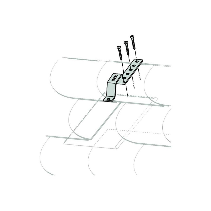 Immagine di Bosch Kit di montaggio obbligatorio per ancoraggio a tetto per copertura in ardesia/ scandole/lastre per cada collettore solare (4 pezzi) 8718531024
