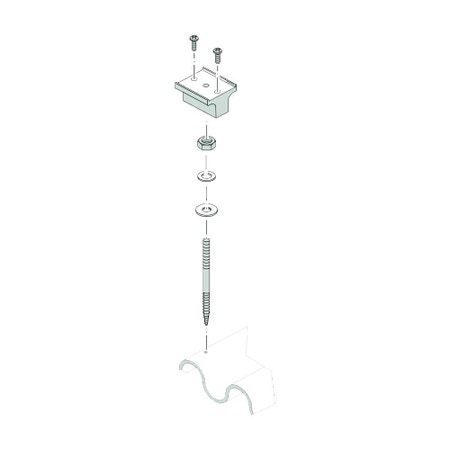 Immagine di Bosch Kit di montaggio obbligatorio per ancoraggio a tetto per copertura in ondulato/lamiera per cada collettore solare (4 pezzi) 8718531025