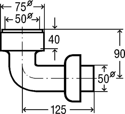 Immagine di Viega curva di spostamento 90° per orinatoio 108212