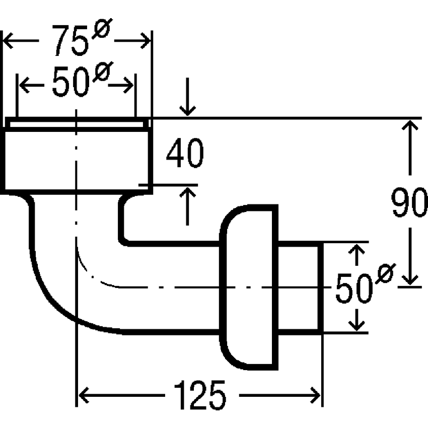 Immagine di Viega curva di spostamento 90° per orinatoio 108212