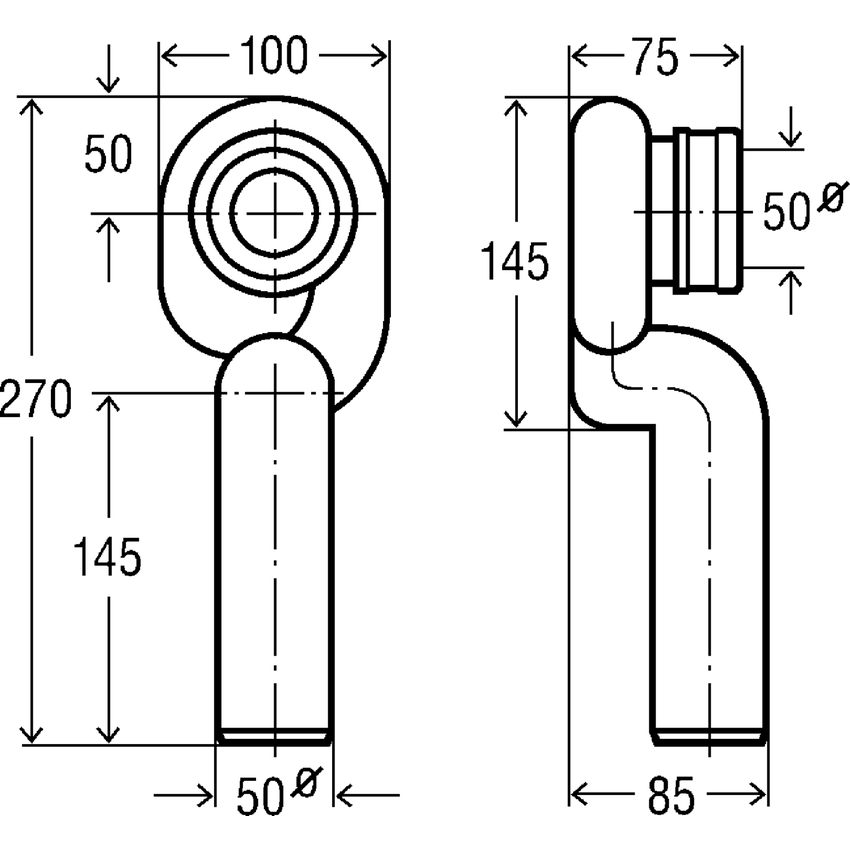 Immagine di Viega sifone sagomato per orinatoio 492458