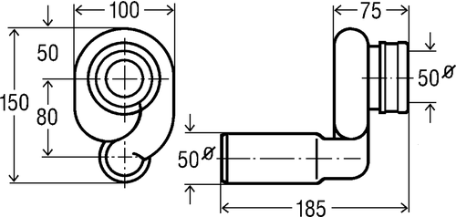 Immagine di Viega sifone sagomato per orinatoio 492465