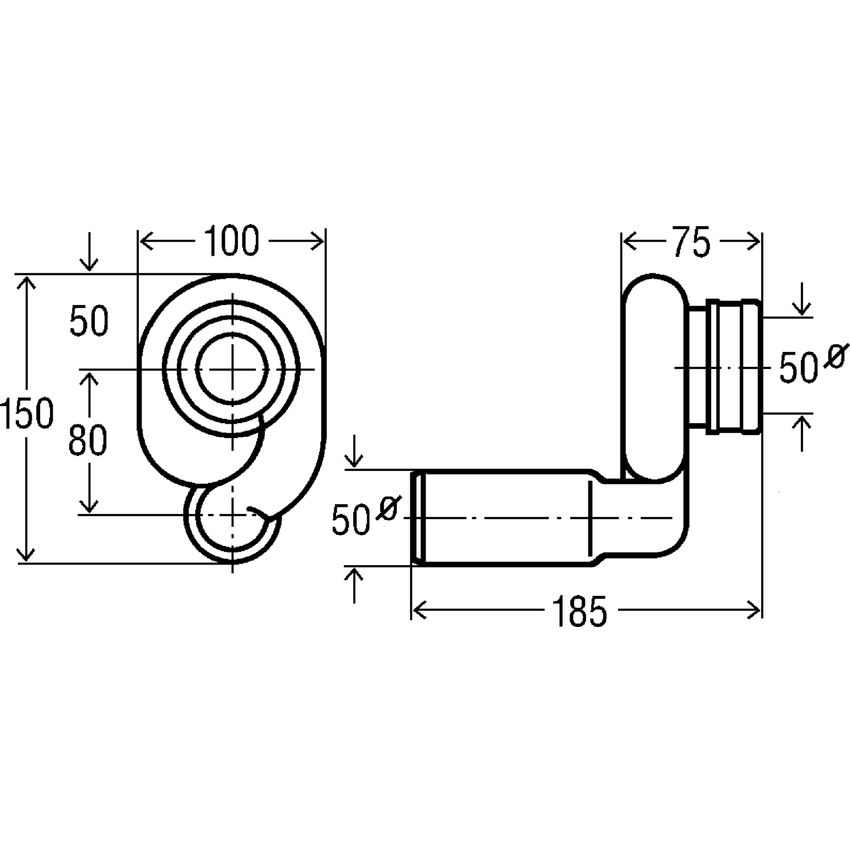 Immagine di Viega sifone sagomato per orinatoio 492465