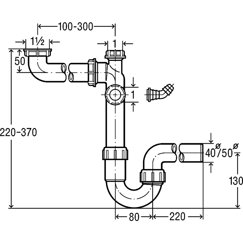 Immagine di Viega sifone crea spazio per lavello 104429