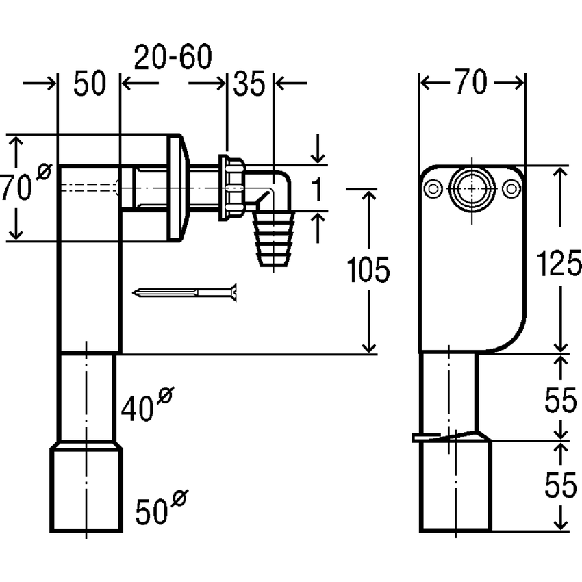 Immagine di Viega sifone montaggio da incasso 452452