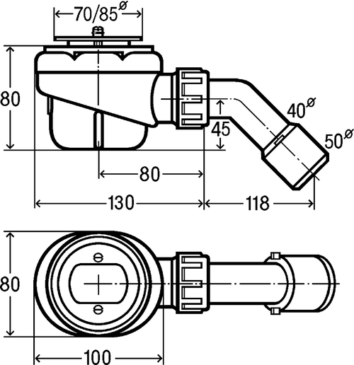 Immagine di Viega DOMOPLEX sifone solo corpo incasso senza coperchio 130817