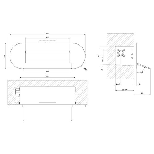 Immagine di Gessi WELLNESS bocca doccia a cascata per fissaggio a parete, comando remoto non incluso, finitura mirror steel 39890#238