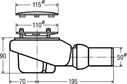 Immagine di Viega TEMPOPLEX PLUS sifone con elevata capacità di scarico 578916