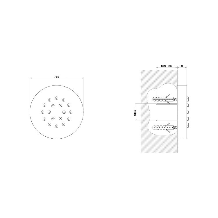 Immagine di Gessi WELLNESS soffione laterale, finitura cromo 32971#031
