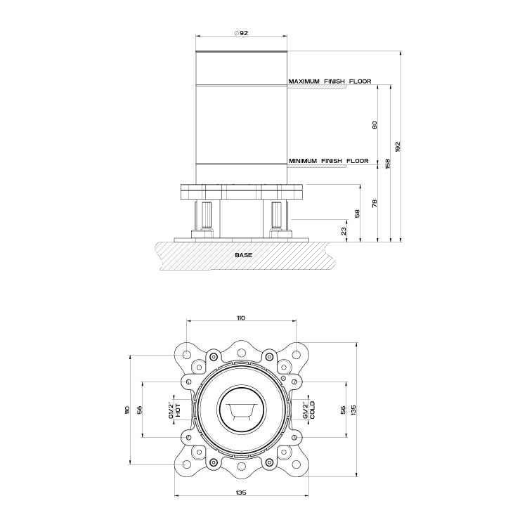 Immagine di Gessi Parte incasso per piantana vasca  46189#031