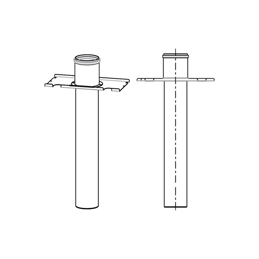 Immagine di Bosch Set di collegamento scarico fumi verticale sopra la caldaia per Condens GC7000F 150 kW, DN160 mm - PPtl rigido 7736602652