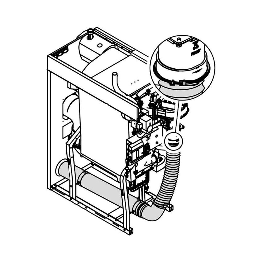 Immagine di Bosch Set aspirazione aria comburente dall'esterno per sistema sdoppiato Condens GC7000F 75, 100 e 150 kW, DN110 mm - PPtl rigido 7736602650