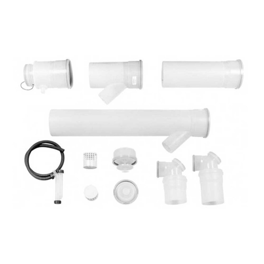 Immagine di Bosch Collettore fumi base DN200 mm in PP, per il collegamento in cascata in pressione positiva di 2 caldaie Cerapur Maxx 7736700114