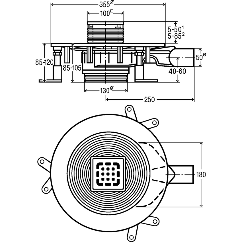 Immagine di Viega ADAVNTIX TOP pozzetto a pavimento  669249