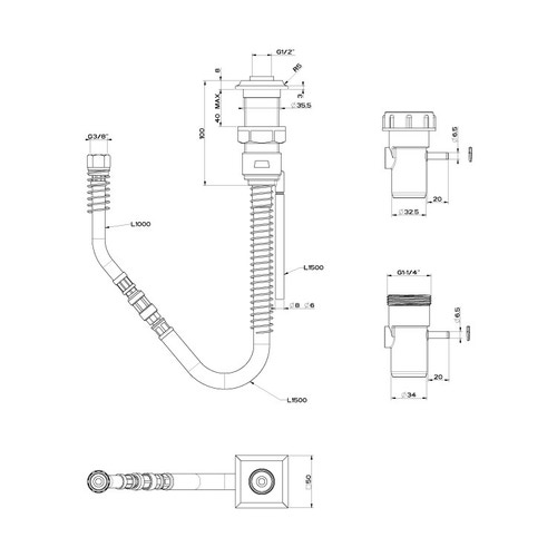 Immagine di Gessi Sistema di recupero acqua per flessibile doccetta bordo vasca Cromo 01759#031
