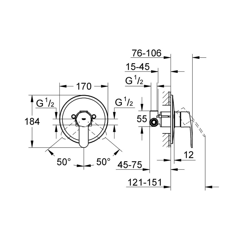 Miscelatore monocomando
per doccia