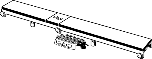 Immagine di Viega ADVANTIX griglia corriacqua visign ER14 da 90 cm finitura vetro trasparente/nero 737474