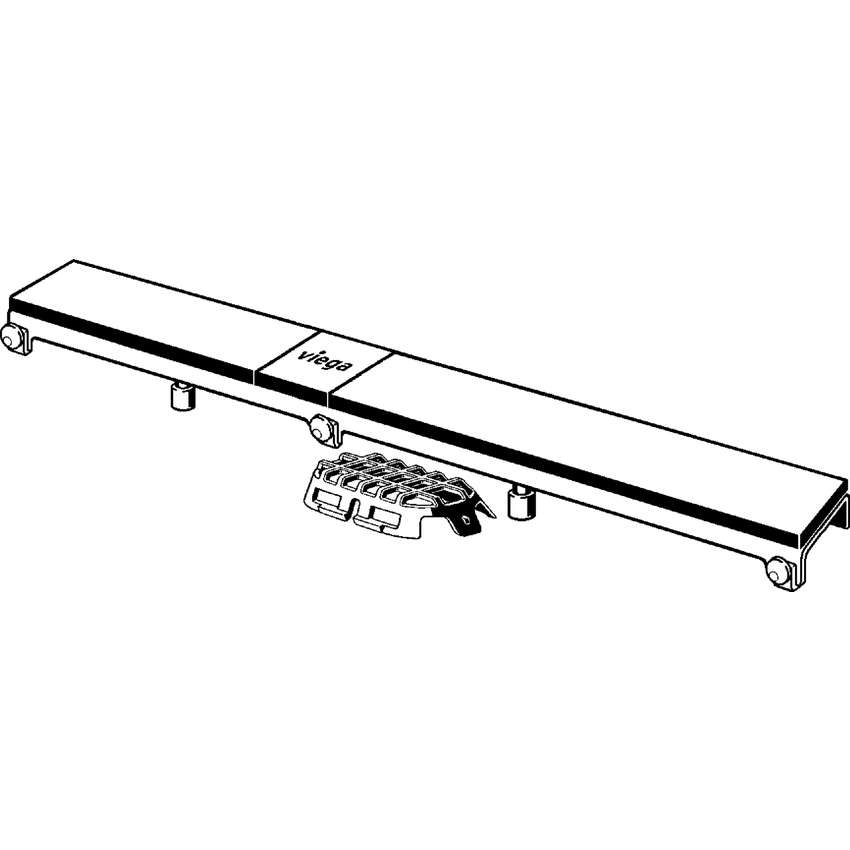 Immagine di Viega ADVANTIX griglia corriacqua visign ER14 da 90 cm finitura vetro trasparente/nero 737474