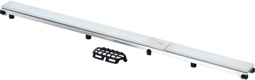 Immagine di Viega ADVANTIX griglia corriacqua visign ER14 da 100 cm finitura vetro trasparente/grigio chiaro 737535