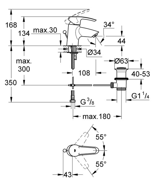 Miscelatore monocomando 
per lavabo