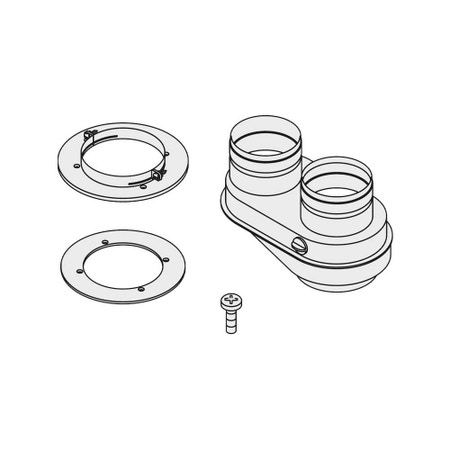 Immagine di Bosch ASDOP Adattatore sdoppiato Ø 60/100 mm a 80-80 mm; Alluminio rigido pressofuso 7736995095