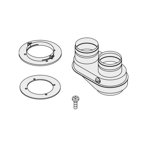 Immagine di Bosch ASDOP Adattatore sdoppiato Ø 60/100 mm a 80-80 mm; Alluminio rigido pressofuso 7736995095