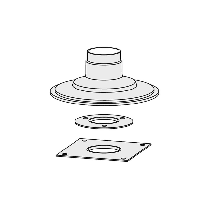 Immagine di Bosch Tegola per tetto piano/inclinato Ø 125 mm, 0-15°, in Alluminio rigido; L. 120 mm 7738112510