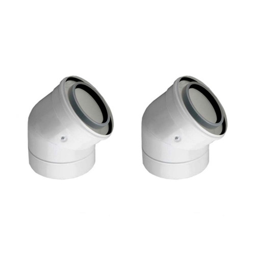 Immagine di Bosch COCV45 Curva Ø 60/100 mm, Alluminio rigido - 45° (2 pz) 7736995071