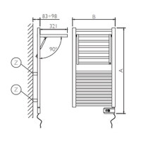 Immagine di Deltacalor DINAMIC PLUS ELECTRIC scaldasalviette stendino H.100,3 L.50 cm, colore bianco SED3093050TB