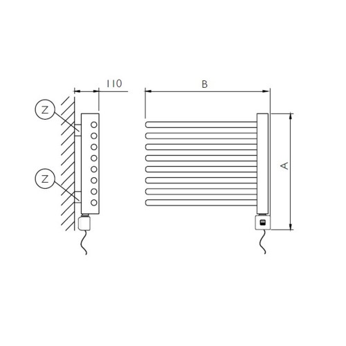 Immagine di Deltacalor FREESYSTEM ELECTRIC PLUS scaldasalviette cromo H.78,5 L.51,3 cm, finitura cromo FSD3070TC
