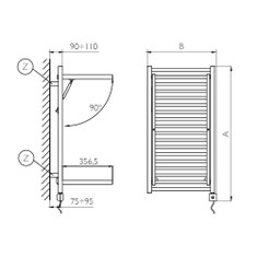 Immagine di Deltacalor STENDY ELEGANCE ELECTRIC PLUS scaldasalviette stendino H.99 L.50,3 cm, colore pastel grey beige finitura lucido SRD3090048TR1019G